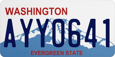 WA license plate AYY0641