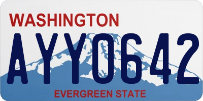 WA license plate AYY0642