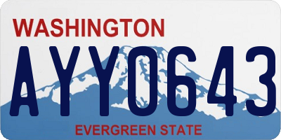 WA license plate AYY0643