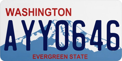 WA license plate AYY0646