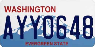 WA license plate AYY0648