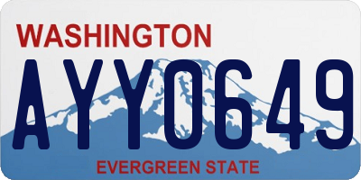 WA license plate AYY0649