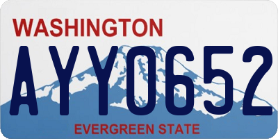 WA license plate AYY0652