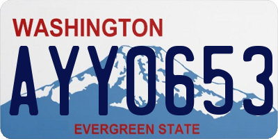 WA license plate AYY0653