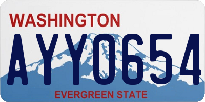 WA license plate AYY0654