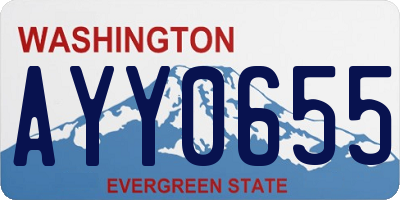 WA license plate AYY0655