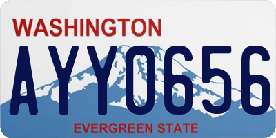 WA license plate AYY0656