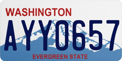 WA license plate AYY0657