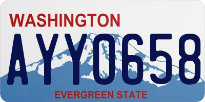 WA license plate AYY0658