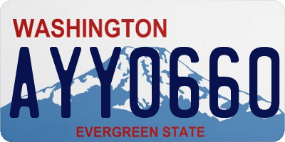 WA license plate AYY0660