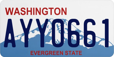 WA license plate AYY0661