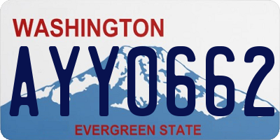 WA license plate AYY0662