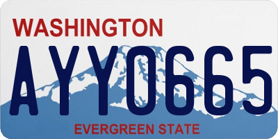 WA license plate AYY0665