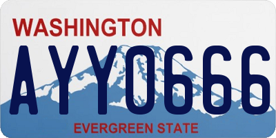 WA license plate AYY0666