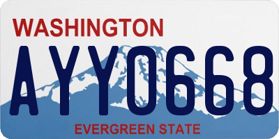 WA license plate AYY0668