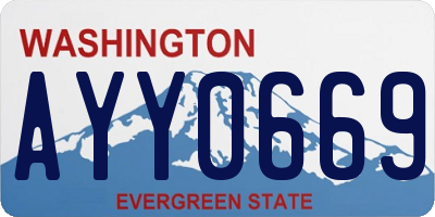 WA license plate AYY0669