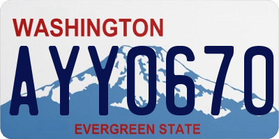 WA license plate AYY0670