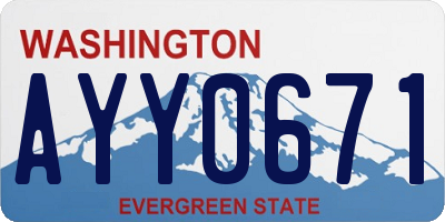 WA license plate AYY0671