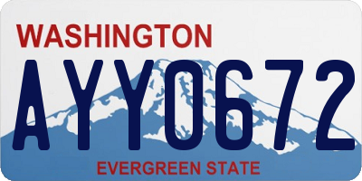 WA license plate AYY0672