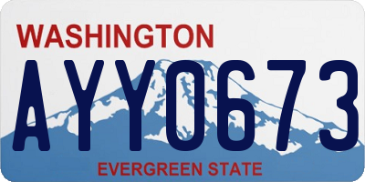 WA license plate AYY0673