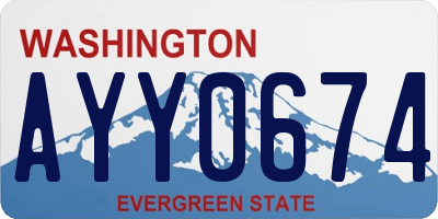 WA license plate AYY0674