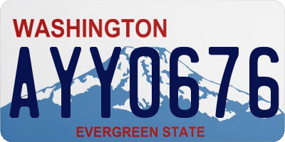 WA license plate AYY0676