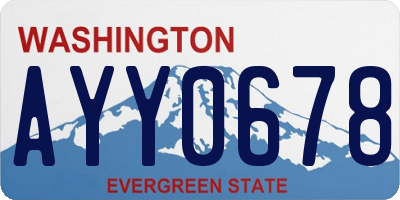 WA license plate AYY0678