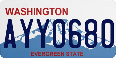 WA license plate AYY0680