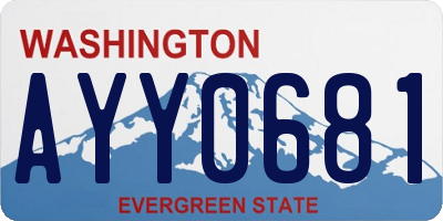 WA license plate AYY0681