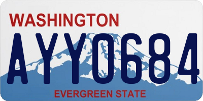 WA license plate AYY0684