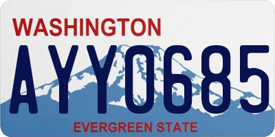 WA license plate AYY0685