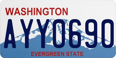 WA license plate AYY0690