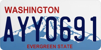 WA license plate AYY0691