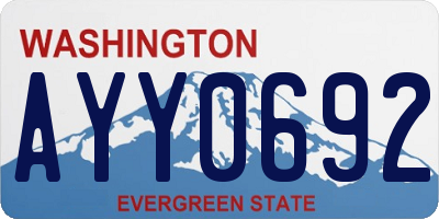 WA license plate AYY0692