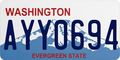 WA license plate AYY0694