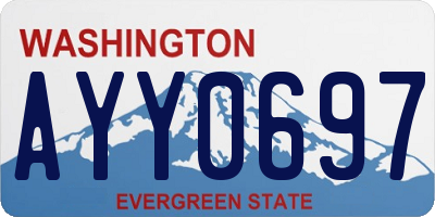 WA license plate AYY0697