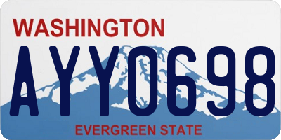 WA license plate AYY0698