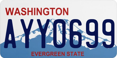 WA license plate AYY0699