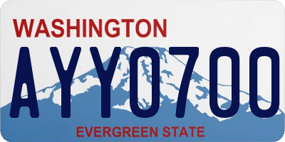 WA license plate AYY0700