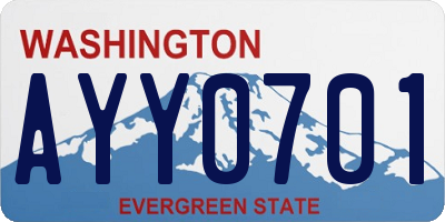 WA license plate AYY0701