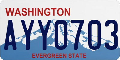 WA license plate AYY0703