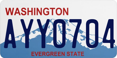 WA license plate AYY0704