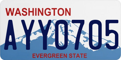 WA license plate AYY0705