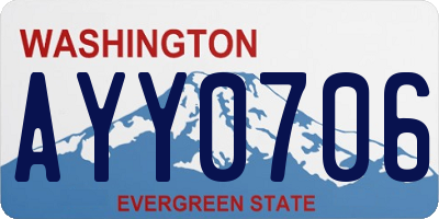 WA license plate AYY0706