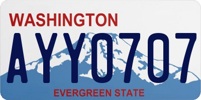 WA license plate AYY0707