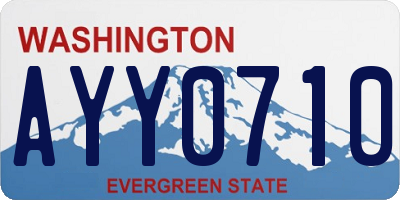 WA license plate AYY0710