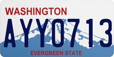 WA license plate AYY0713