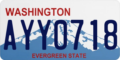 WA license plate AYY0718