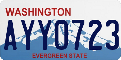 WA license plate AYY0723