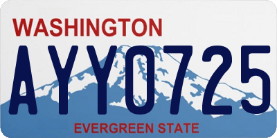 WA license plate AYY0725